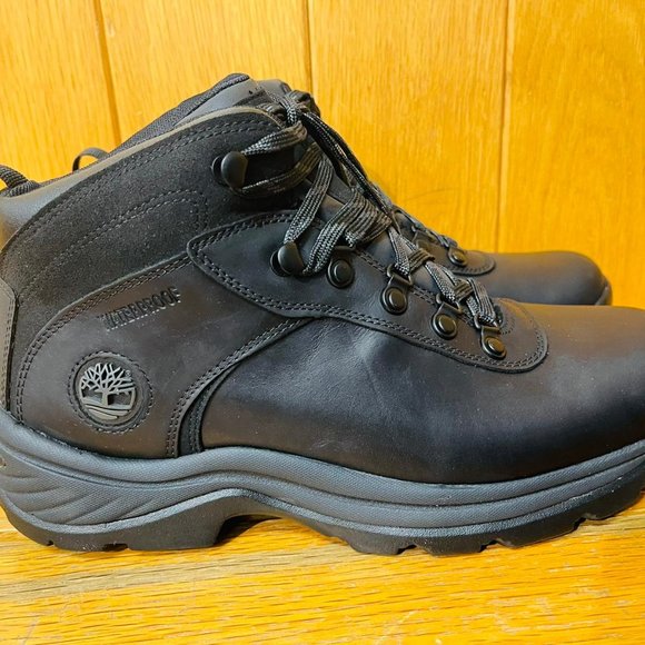 TIMBERLAND MEN\'S FLUME WATERPROOF MID HIKER BOOT BLACK FULL GRAIN 18139 ALL SIZE main image 6